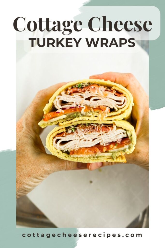 Low carb cottage cheese wraps with turkey. These are an easy to make, high protein lunch that's great for meal prep.