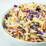 Bowl of cottage cheese apple coleslaw