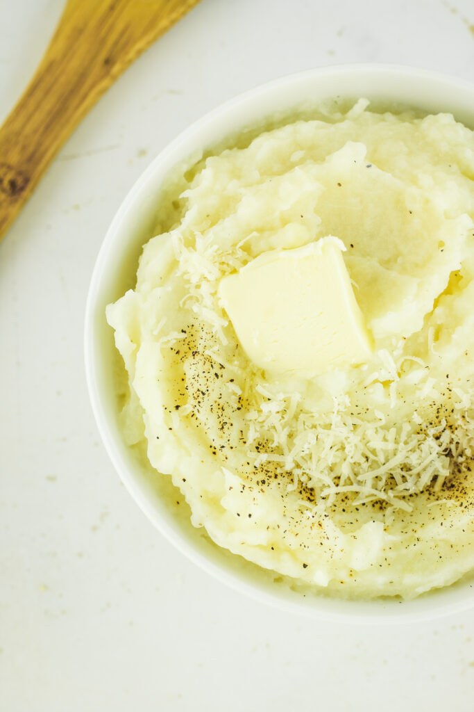 Bowl of cottage cheese mashed potatoes