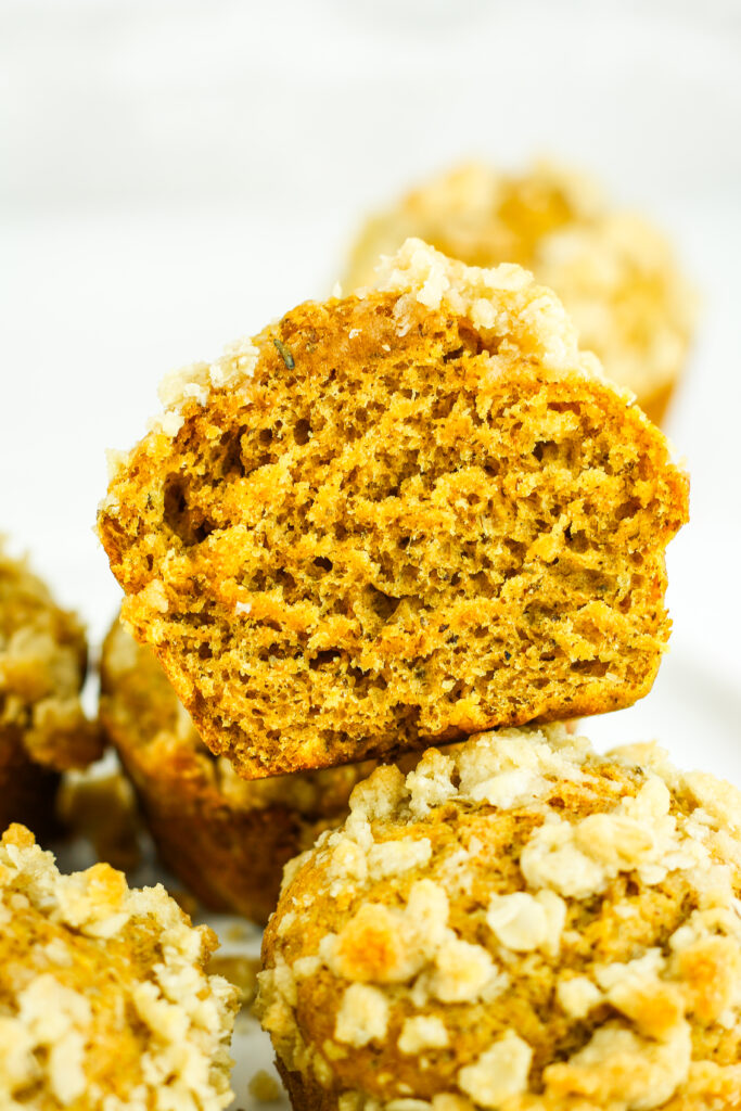 Cottage cheese pumpkin streusel muffins