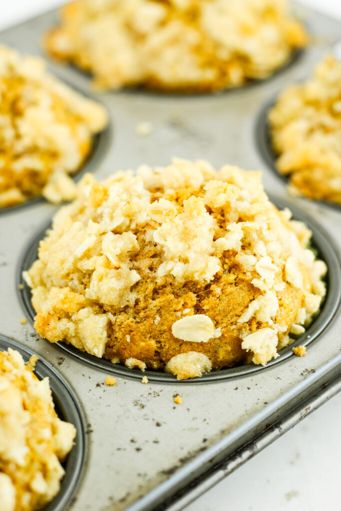 Cottage cheese pumpkin streusel muffins