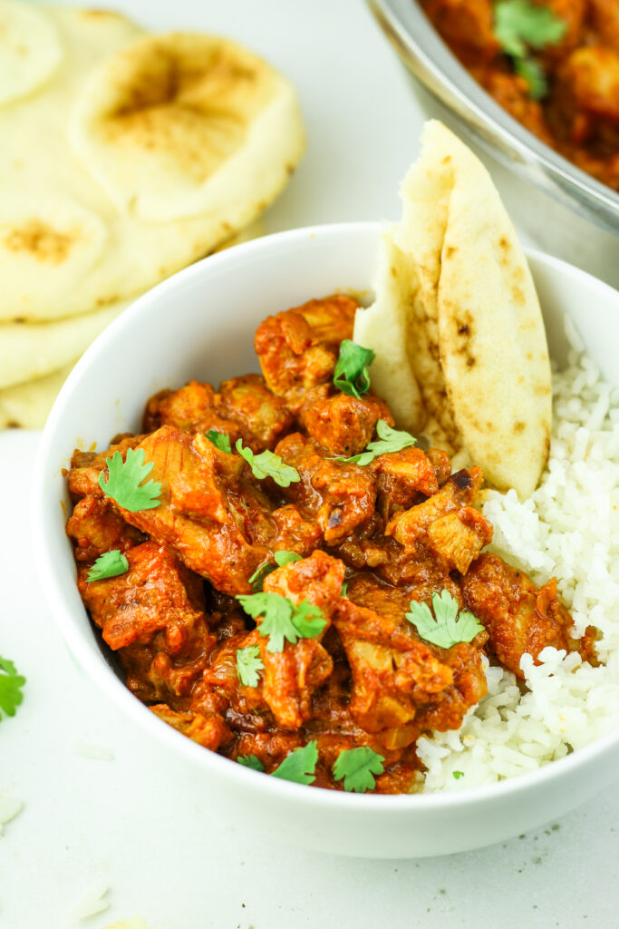 A bowl of cottage cheese butter chicken – an easy, 20-minute weeknight meal.