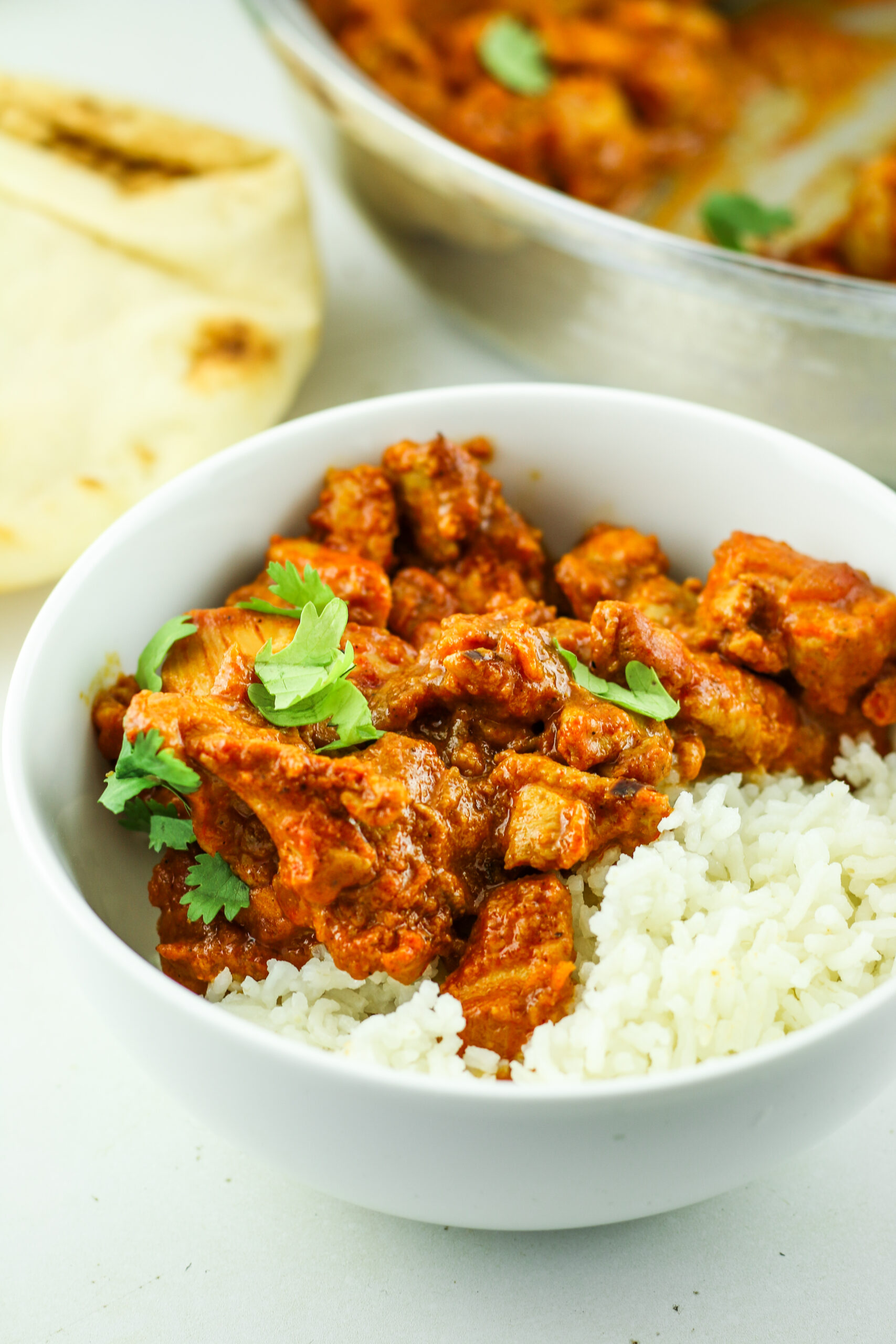 A bowl of cottage cheese butter chicken – an easy, 20-minute weeknight meal.