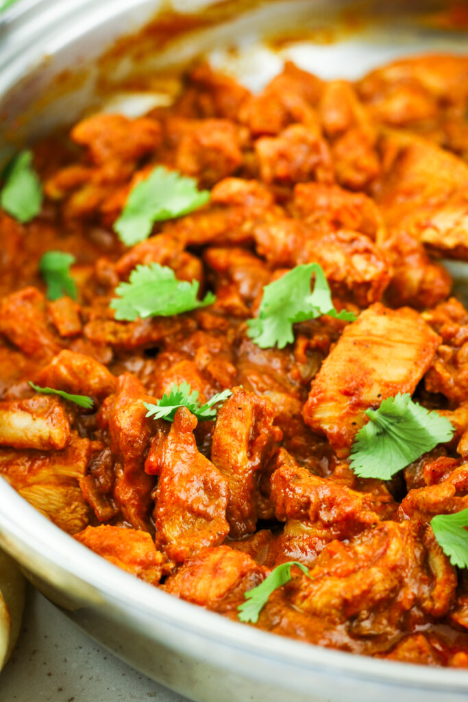 A bowl of cottage cheese butter chicken – an easy, 20-minute weeknight meal.