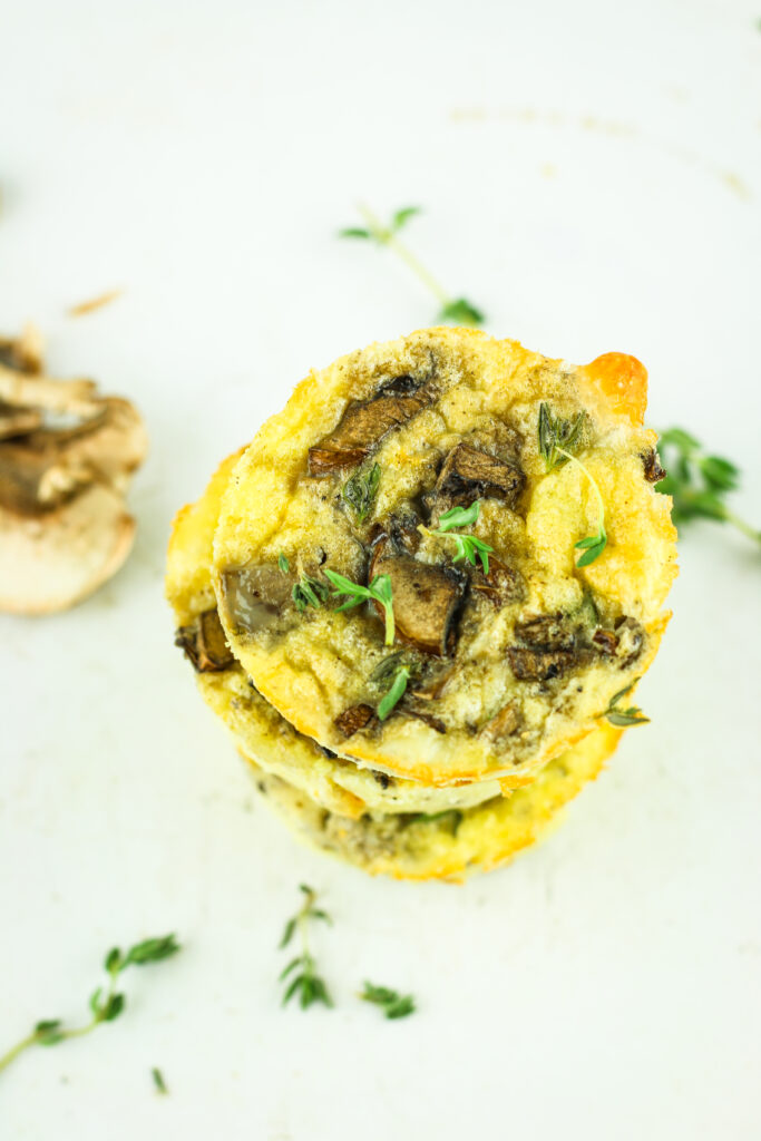Cottage cheese mushroom gruyere egg muffins