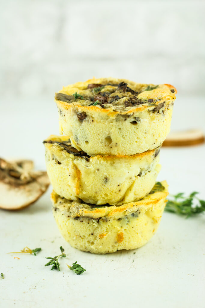 Cottage cheese gruyere mushroom egg muffins